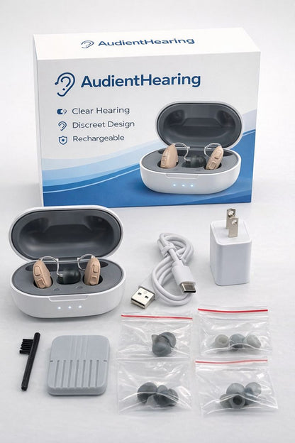AudientHearing® Finally Hear Conversations Clearly — Without Bulky Hearing Aids.